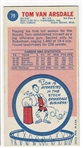 1969 Topps Basketball #79 Tom Van Arsdale - Cincinnati Royals RC